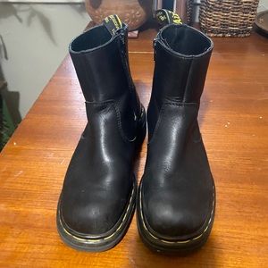 Doc Martens Black Leather zip up boots